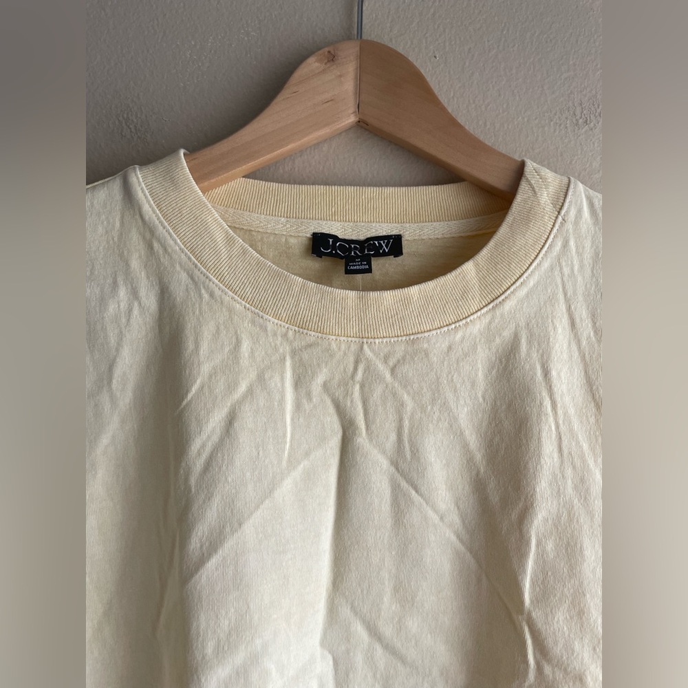 New J.Crew Women Crew Neck Yellow Top Size Medium - Picture 2 of 10